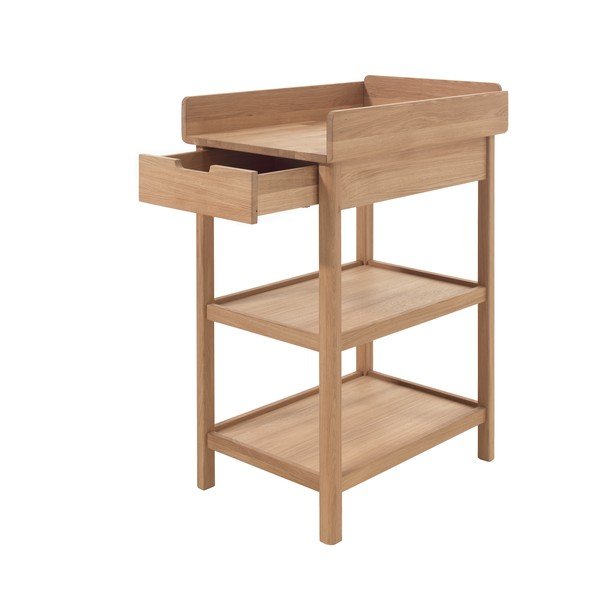 Přebalovací pult z dubového dřeva s přebalovacím pultem v přírodní barvě Forrest – Vipack-image-2