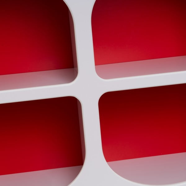 Červeno-bílá knihovna 76x70 cm – Casa Selección-image-4