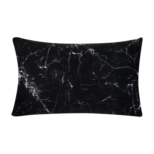 Černý dekorativní povlak na polštář z bavlněného perkálu Westwing Collection, 45 x 85 cm