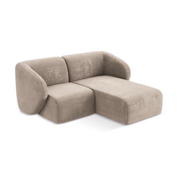 Světle hnědá žinylková rohová pohovka (pravý roh/s lenoškou) Lani – Makamii-image-2