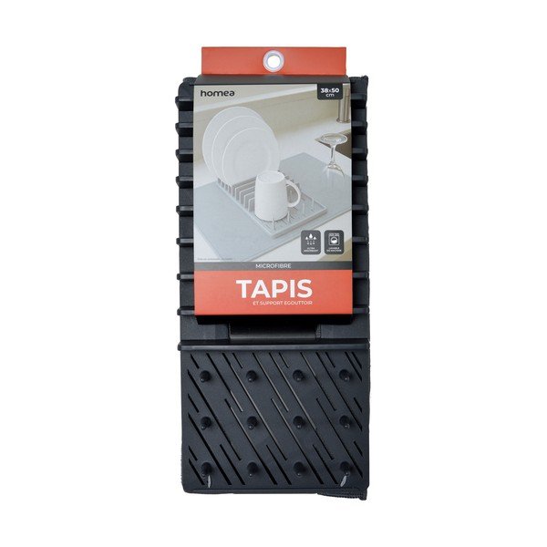 Šedá plastová odkapávací podložka na nádobí 50x38 cm – Homéa-image-2