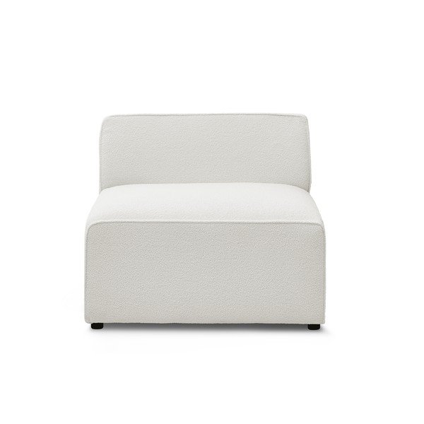 Bílý modul pohovky z textilie bouclé (středový díl) Megeve – Bobochic Paris