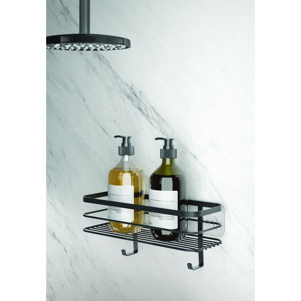 Černá nástěnná koupelnová police Metaltex Origin-image-1