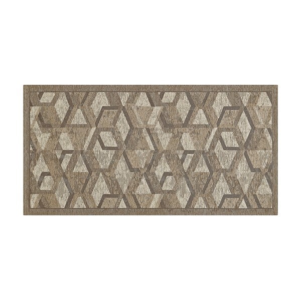 Šedo-hnědý běhoun Floorita Hypnotik, 55 x 140 cm-image-2