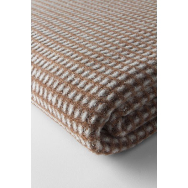 Hnědá deka s příměsí bavlny 140x180 cm Uniwaffle – Euromant-image-3