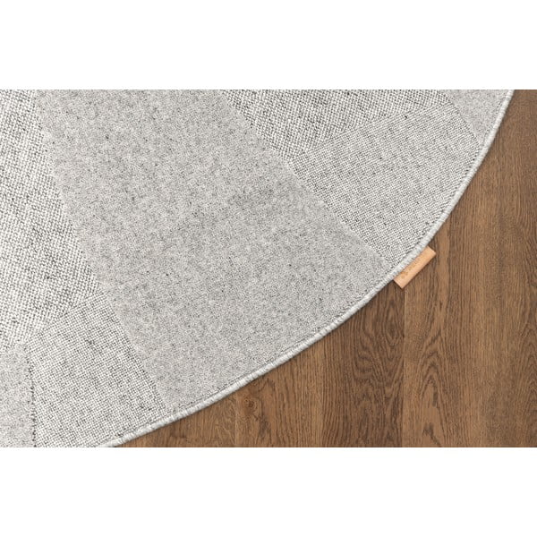 Světle šedý vlněný kulatý koberec ø 120 cm Morphic Botanica – Agnella-image-4