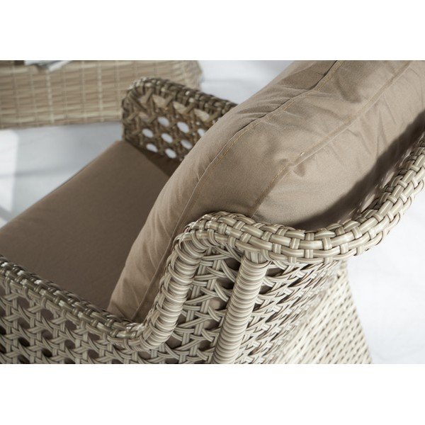 Béžový zahradní lounge set z umělého ratanu pro 4 Cenova – Floriane Garden-image-4