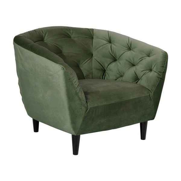 Zelené sametové křeslo Actona Ria