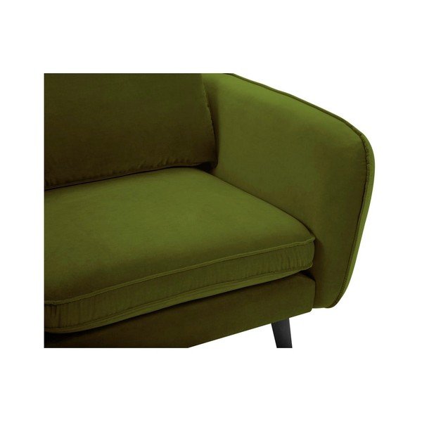 Zelené sametové křeslo s černými nohami Kooko Home Lento-image-4