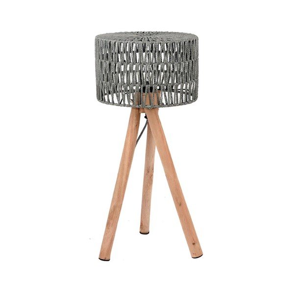 Šedá stolní lampa z mangového dřeva LABEL51 Stripe-image-1