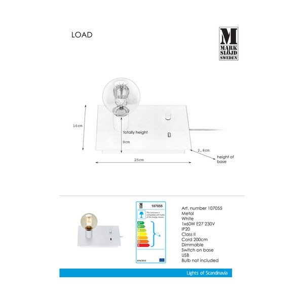 Bílá stolní lampa Markslöjd Load-image-1