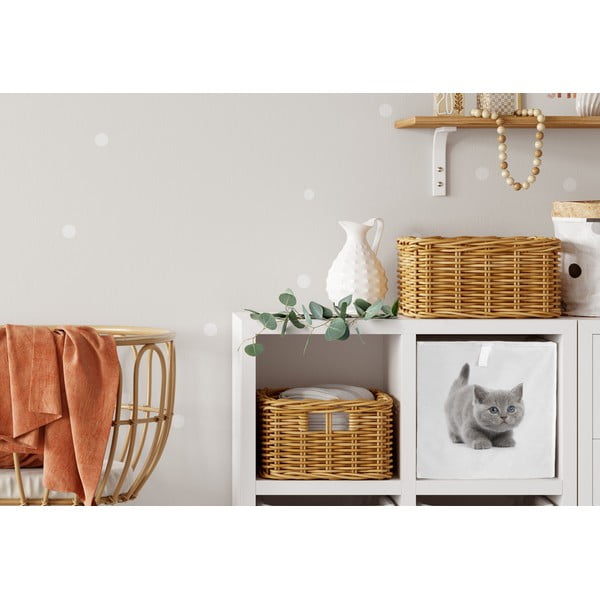 Bílý látkový dětský organizér na hračky  32x32x32 cm The Cutest Ones – Butter Kings-image-1