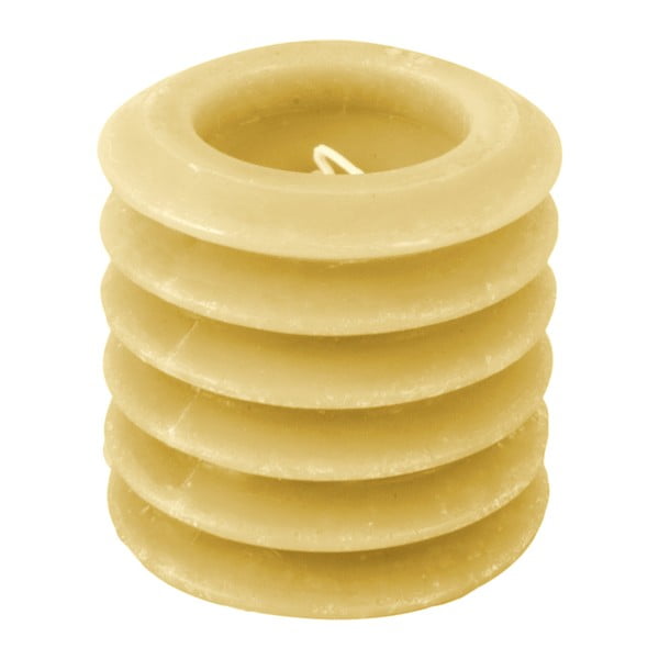Žlutá svíčka PT LIVING Layered, výška 7,5 cm