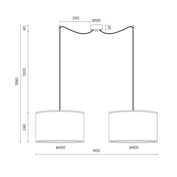 Závěsné dvouramenné svítidlo v bílo-měděné barvě Sotto Luce Mika, ⌀ 40 cm-image-2