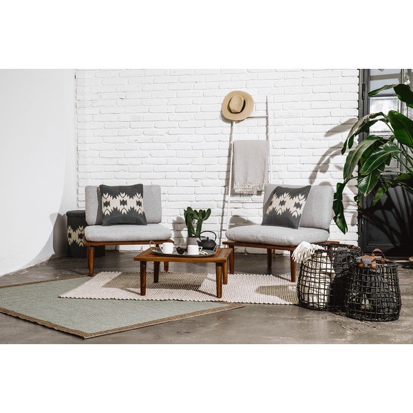 Šedý venkovní polštář Fab Hab Miramar Gray, 42 x 42 cm-image-1