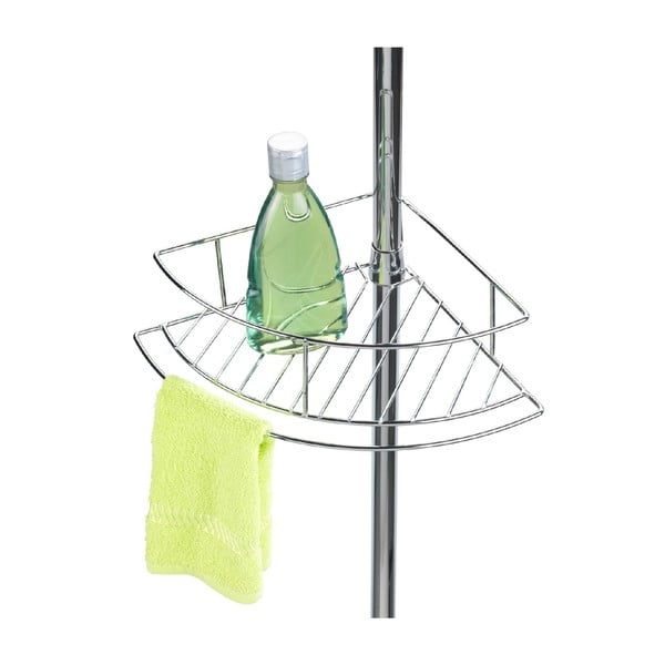 Rohová teleskopická koupelnová polička z nerezové oceli v leskle stříbrné barvě Dolcedo – Wenko-image-3