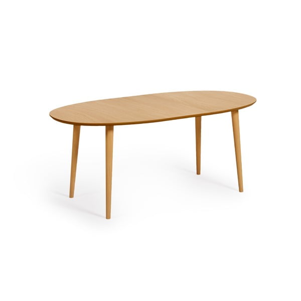 Rozkládací jídelní stůl v dekoru dubu v přírodní barvě 90x140 cm Oqui – Kave Home-image-3