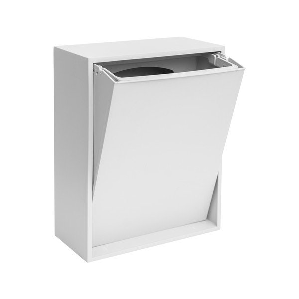 Leskle bílý odpadkový koš na tříděný odpad/nástěnný z recyklovaného plastu Recycling Box – ReCollector