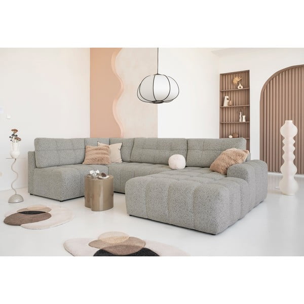 Světle hnědá rozkládací modulární rohová pohovka s úložným prostorem (levý roh) Lulu – Miuform-image-1