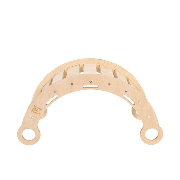 Šedá/v přírodní barvě houpačka z borovicového dřeva 39x75x38 cm Montessori – Meowbaby-image-3