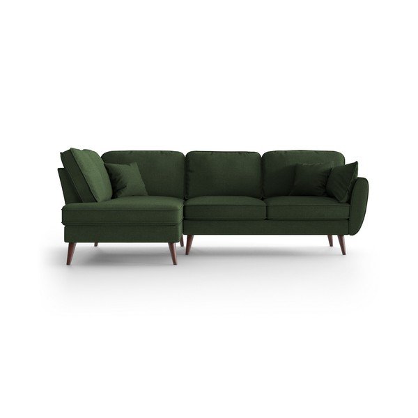 Zelená rohová pohovka My Pop Design Auteuil, levý roh