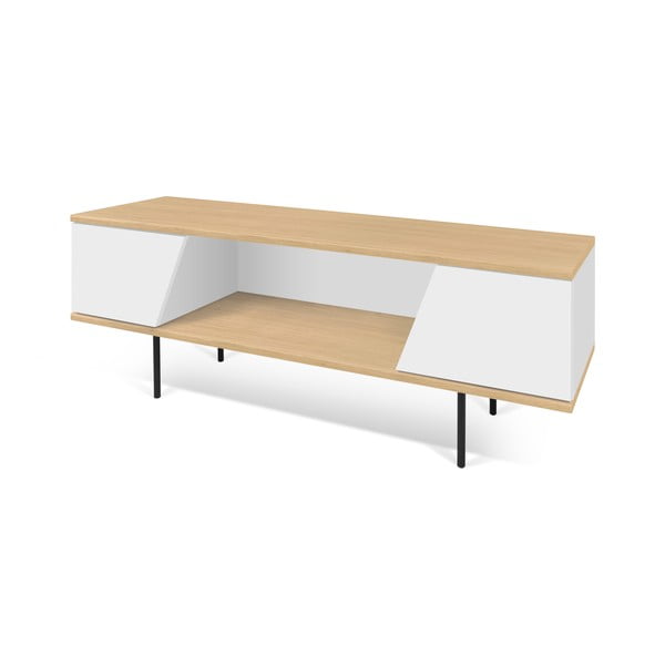 Bílo-hnědý televizní stolek TemaHome Dixie, 140 x 51 cm