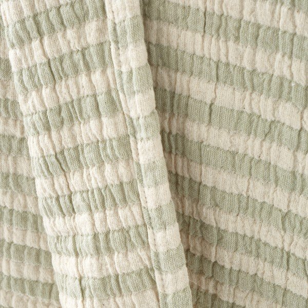 Zelená bavlněná deka 150x200 cm Cotton Muslin Stripe – Bianca-image-3