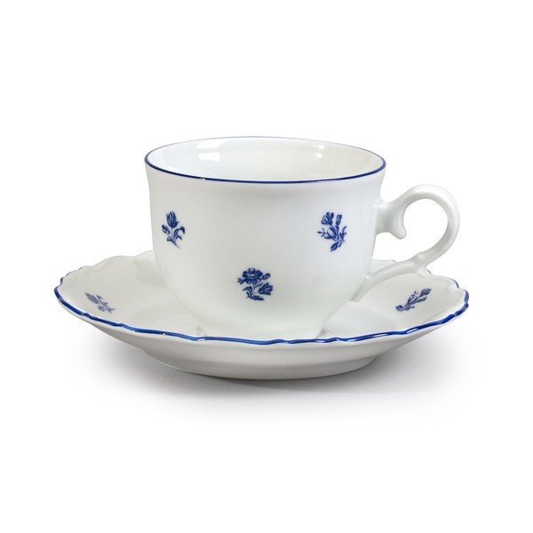 Porcelánová sada na čaj s modrou kytičkou Thun Ophelia-image-1