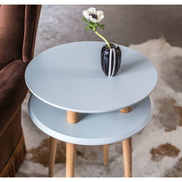 Tmavě šedý odkládací stolek Ragaba UFO, Ø 45 cm-image-1