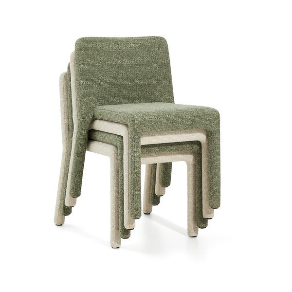 Béžová čalouněná stohovatelná jídelní židle Loria – Kave Home-image-4