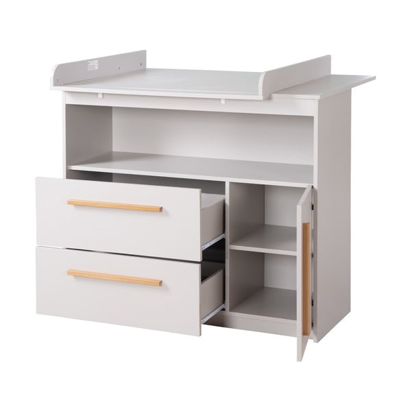 Světle šedá dětská komoda s přebalovacím pultem 107x98x75 cm Lea – Roba-image-4