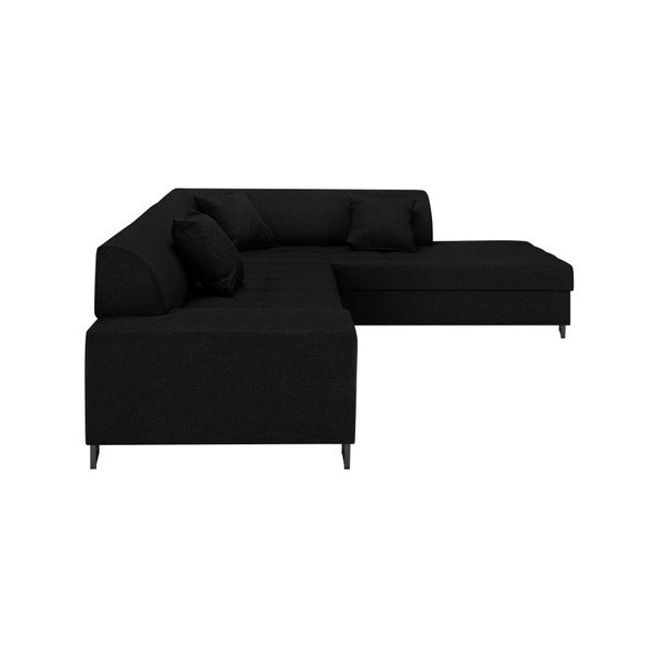 Černá rohová rozkládací pohovka s nohami v černé barvě Cosmopolitan Design Orlando, pravý roh-image-2