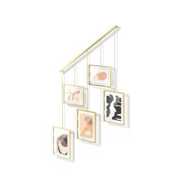 Kovové rámečky na zeď ve zlaté barvě v sadě 5 ks 66x69 cm Exhibit – Umbra-image-4