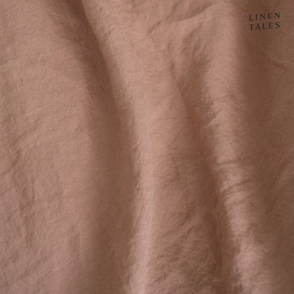 Terakotově hnědý lněný povlak na polštář s řaseným lemem Linen Tales, 50 x 60 cm-image-1