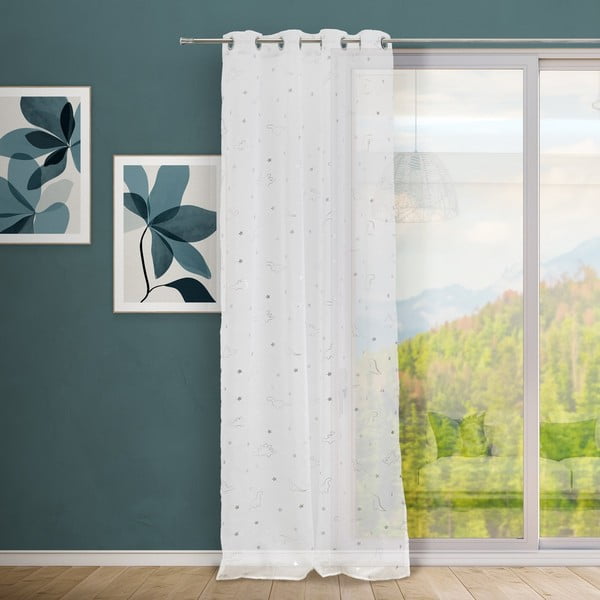 Bílá/ve stříbrné barvě záclona 140x260 cm Dinos – Casa Selección-image-1