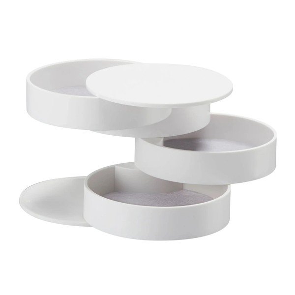Bílá patrová šperkovnice YAMAZAKI Tower, ⌀ 10 cm