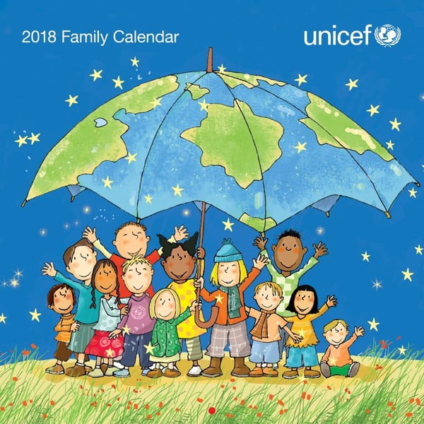 Nástěnný rodinný kalendář pro rok 2018 Portico Designs UNICEF