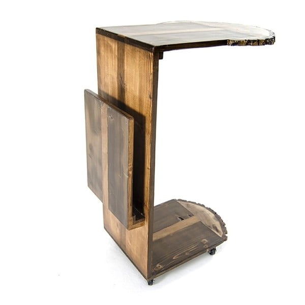 Servírovací stolek ze dřeva borovice a ořechu Tamela
