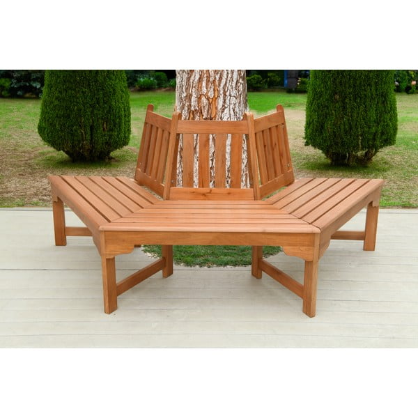 Dřevěná zahradní lavice v přírodní barvě Ontario – Garden Pleasure-image-1