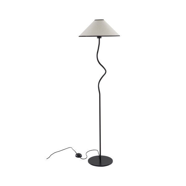 Bílá/černá látková stmívatelná stojací lampa (výška 148 cm) Juliet – Jotex