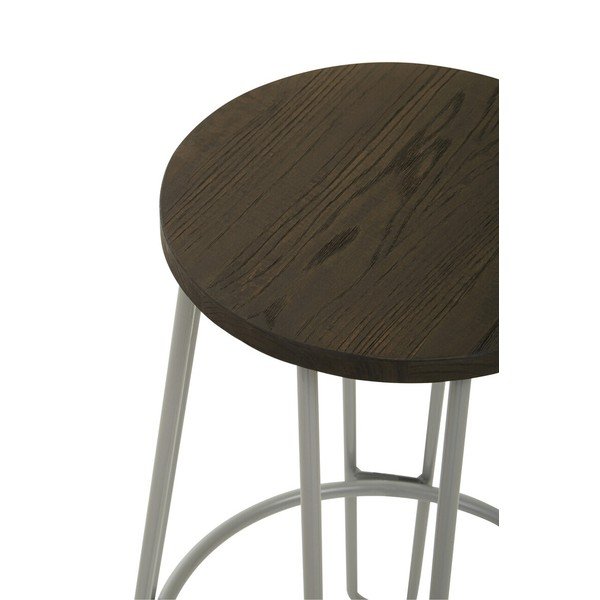 Šedá/v tmavě přírodní barvě barová stolička z jilmového dřeva (výška sedáku 75 cm) District – Premier Housewares-image-4