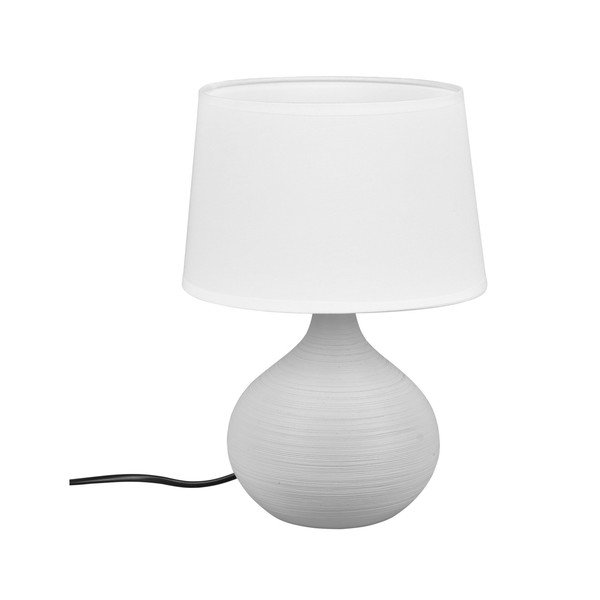Bílo-hnědá stolní lampa z keramiky a tkaniny Reality Martin, výška 29 cm-image-3