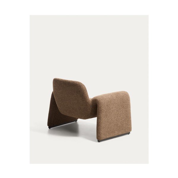 Hnědé žinylkové křeslo Melvia – Kave Home-image-3