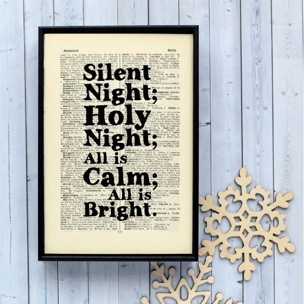 Plakát v dřevěném rámu Silent Night