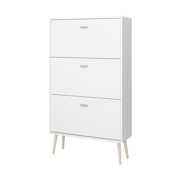 Bílý výklopný botník Mino - Tvilum-image-1