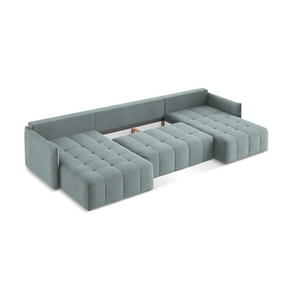 Modrá rozkládací/s úložným prostorem rohová pohovka (do "U") Moku – Makamii-image-4