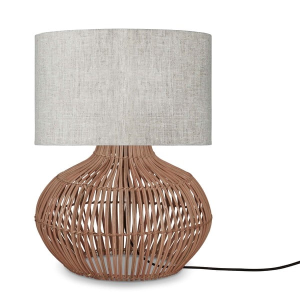 Stolní lampa s textilním stínidlem v krémovo-přírodní barvě (výška 48 cm) Kalahari – Good&Mojo