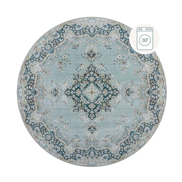 Modrý pratelný kulatý koberec ø 180 cm FOLD Colby - Flair Rugs