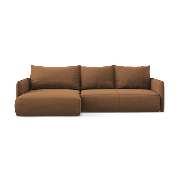 Oranžová rozkládací/s úložným prostorem rohová pohovka (levý roh) Nanea – Makamii