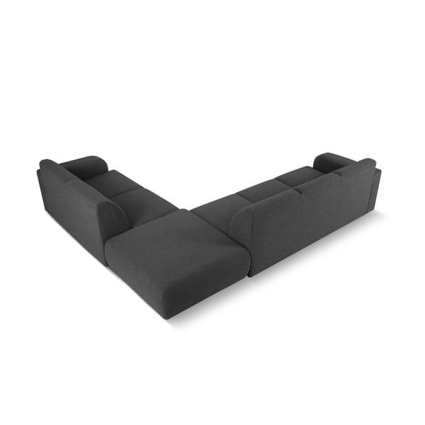 Tmavě šedá rohová pohovka z textilie bouclé (pravý roh) Molino – Micadoni Home-image-3
